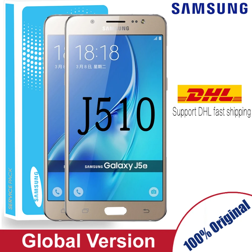 100% Оригинальный 5 2 ''Super AMOLED ЖК-дисплей для SAMSUNG Galaxy J5 2016 J510 J510F J510FN J510M сенсорный