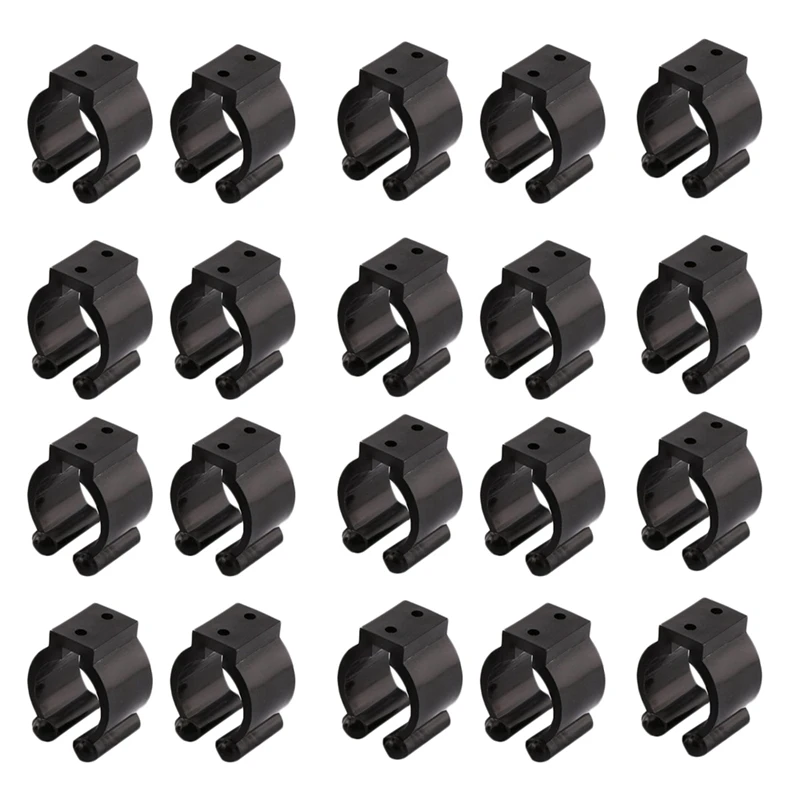 

20 Pcs Fishing Pole Rod Holder Clips Black 16Mm Inside Dia Fishing Rod Storage Clips