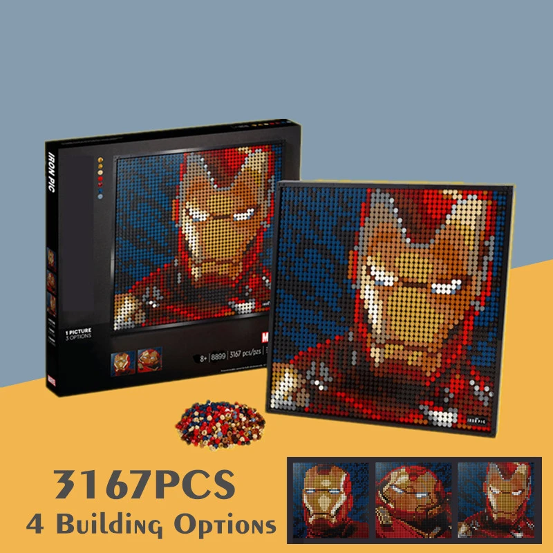 Marvel Avengers Iron Man Star Pixel Art Decorative Mosaic Painting Avatar Space Wars Building Block Bricks Gift Toy | Игрушки и хобби