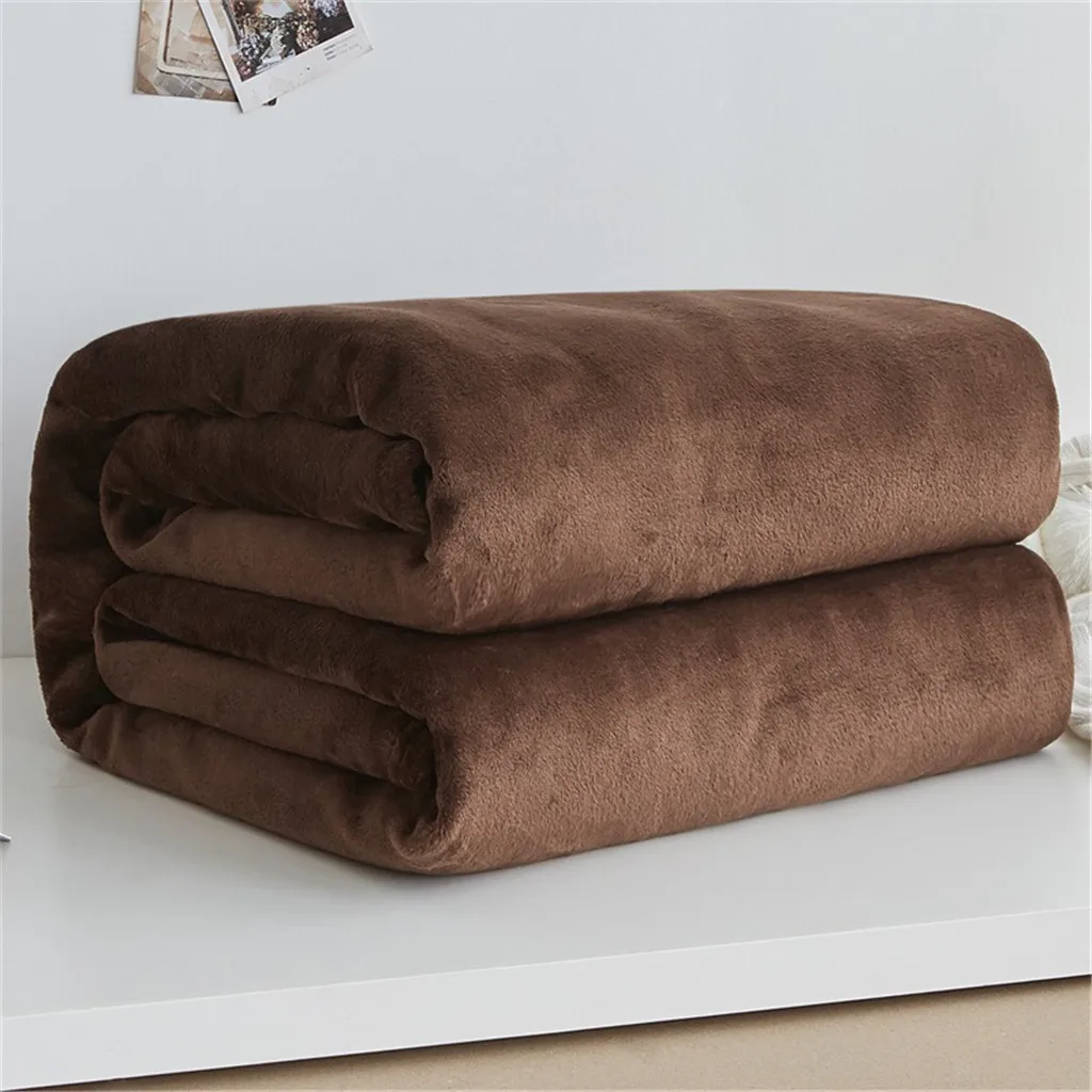 Постельное одеяло 50x70 см, мягкое теплое постельное белье, простыня, элегантное однотонное флисовое Фланелевое покрывало, диван, кондиционер, одеяло# J7 - Цвет: B