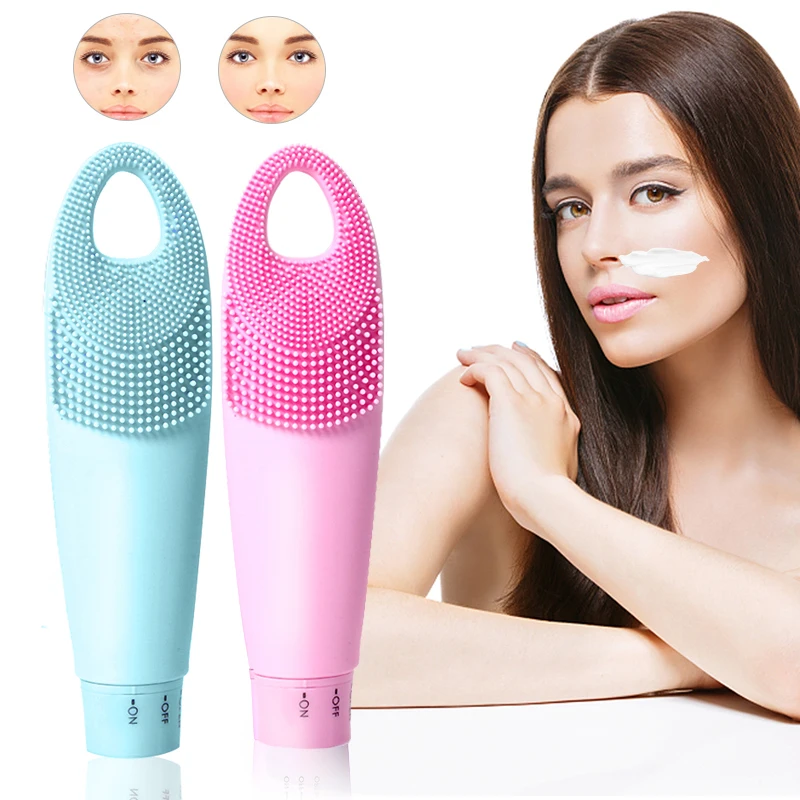 

Electric Waterproof Silicone Face Cleansing Instrument Beauty Tools Sonic Facial Washing Brush Device Removing Blackhead Machine