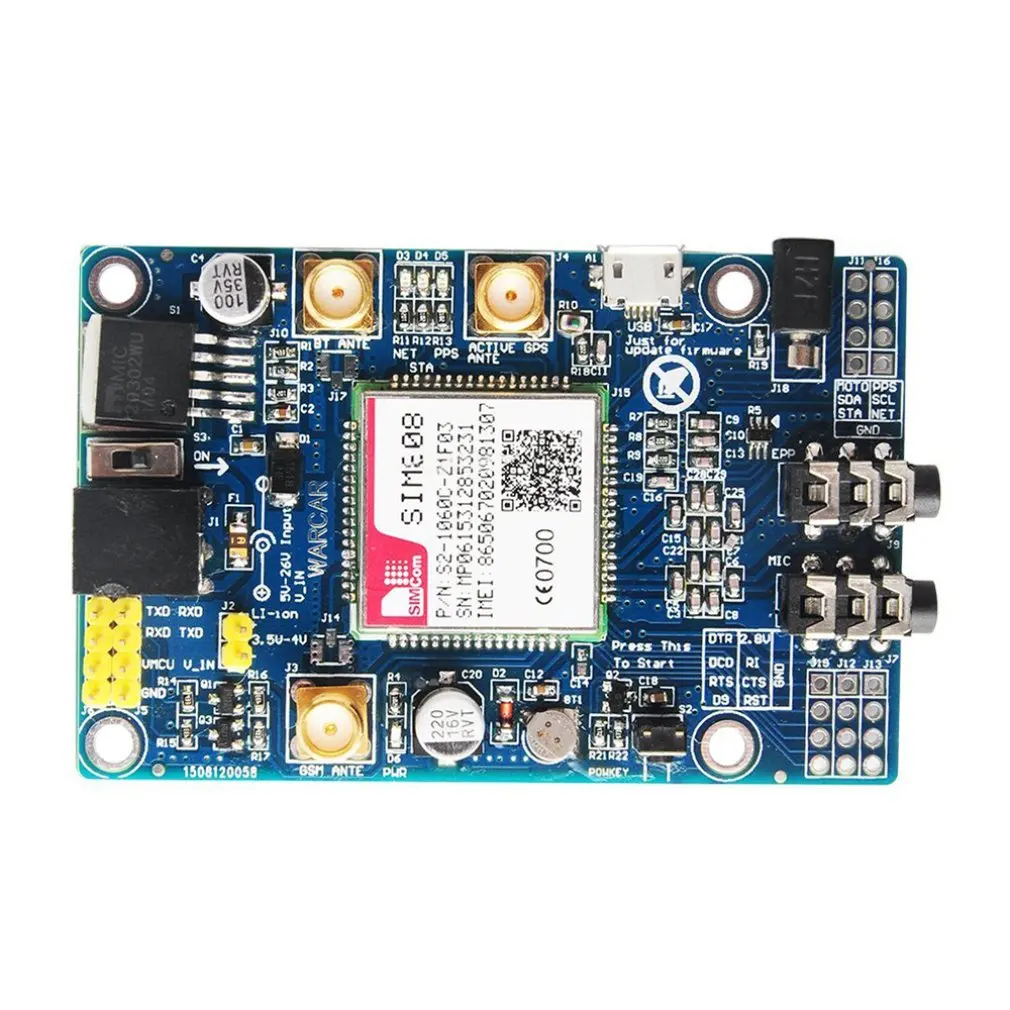 SIM808 модуль GSM/GPRS gps макетная плата SMA позиционирование SMS gps доска для разработки сообщений