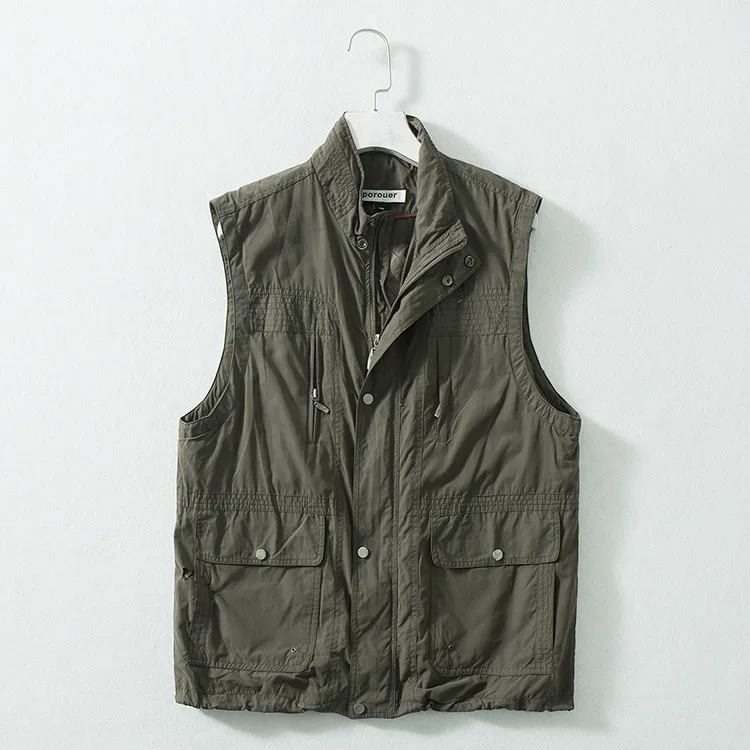 

Fh57 2019 Spring New Style Multi-pockets Workwear Fisherman Vest Waistcoat Sleeveless Casual Waistcoat Coat