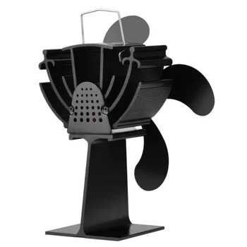 

Hot Heat Powered Fireplace Fan 4 Blades Wall Mounted Silent Eco-Friendly Stove Fan Circulating Warm Air Saving Fuel Efficiently