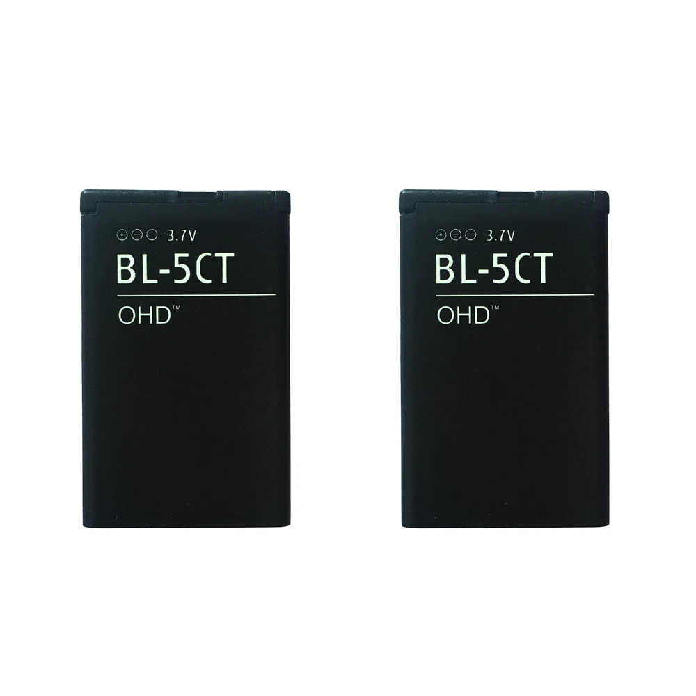 OHD 2 шт./лот натуральная мобильного телефона Li-Ion BL-5CT BL5CT 5CT Батарея для NOKIA 6303i 6303C 6750