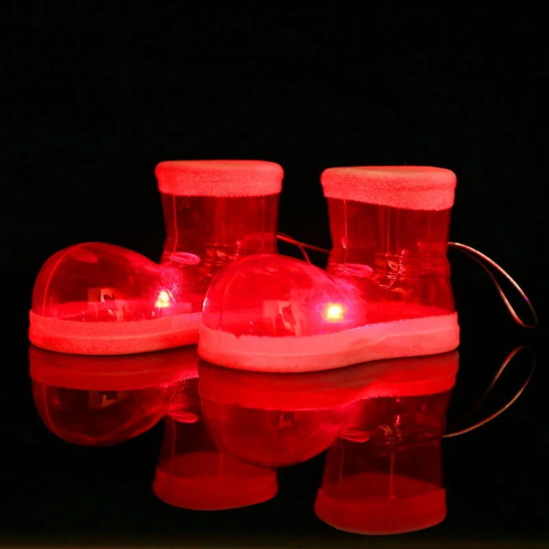 

Unique LED Light Up Christmas Pendant Decorative Hanging Drop Ornaments Christmas Stocking Hat Hanging Ornament Party supplies