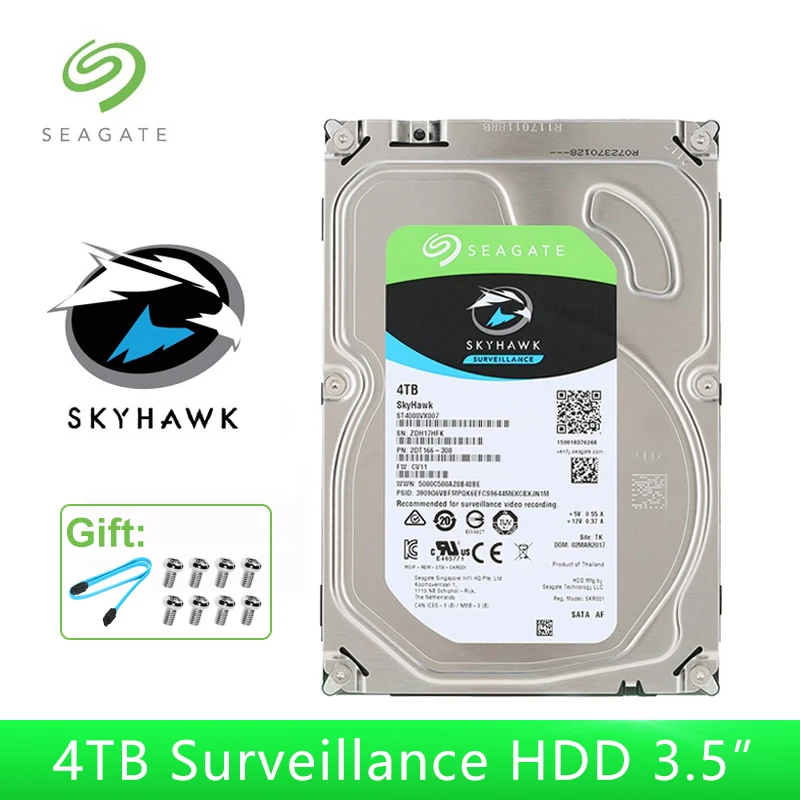 Seagate SkyHawk 4 ТБ жесткий диск наблюдения 5900 об/мин 64 МБ кэш 3 5 &quotвнутренний HDD SATA 6