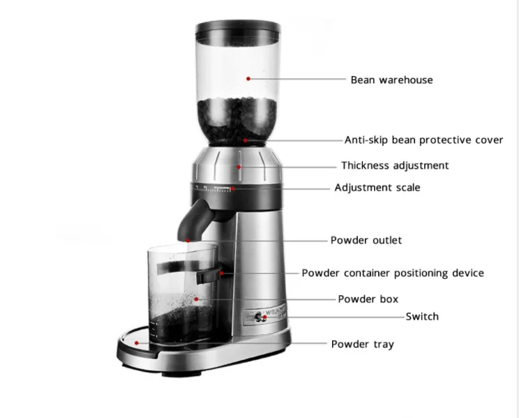 Бытовая электрическая кофемолка 25 файлов регулируемая толщина