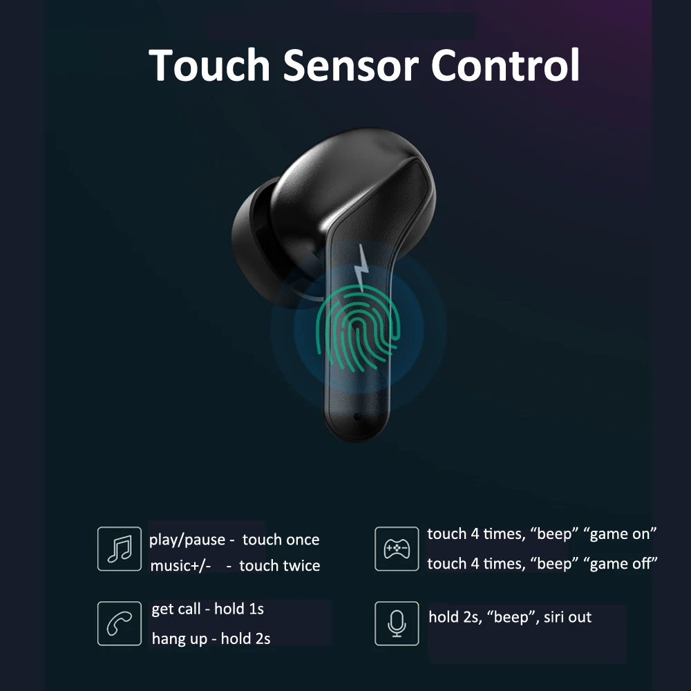 Gaming Wireless Headphones Music Bluetooth Earbuds Headset with Charging Case Mic Call Noise Cancelling Cellphone Game Earphones Gaming Wireless Headphones Music Bluetooth Earbuds Headset with Charging Case Mic Call Noise Cancelling Cellphone Game Earphones
