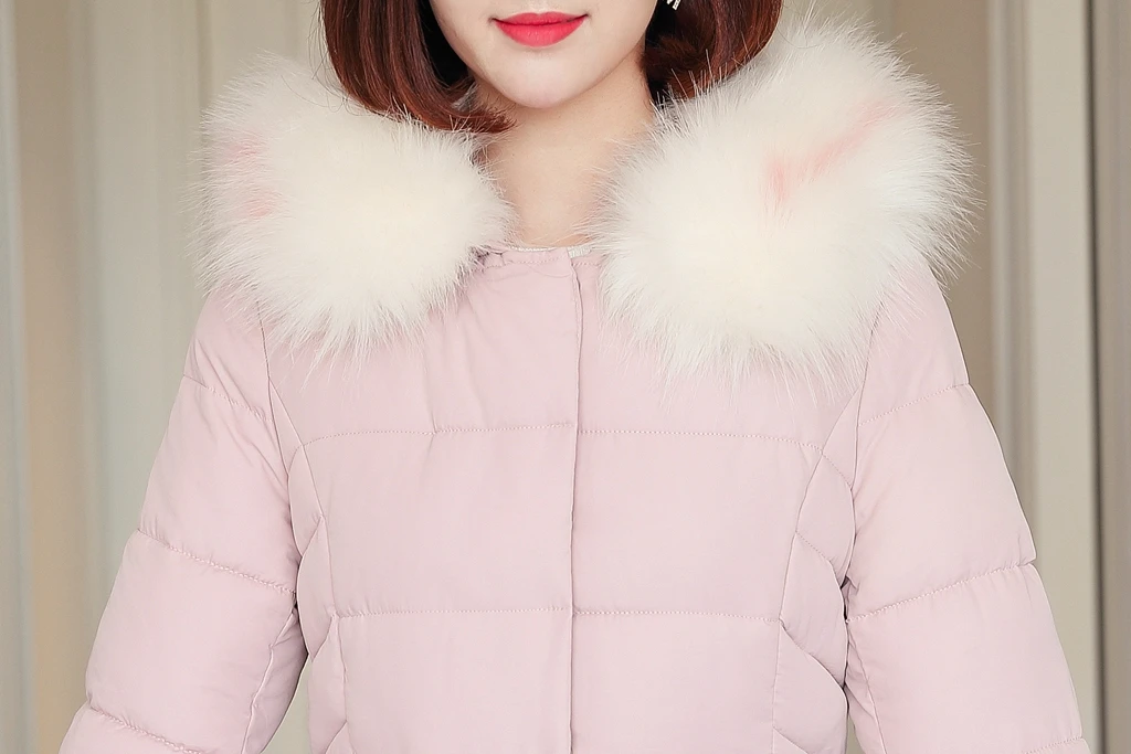Fur Collar Nice Slim Women Winter Jacket Cotton Padded Warm Thicken Lady Coat Long Coats Parka Womens Jackets