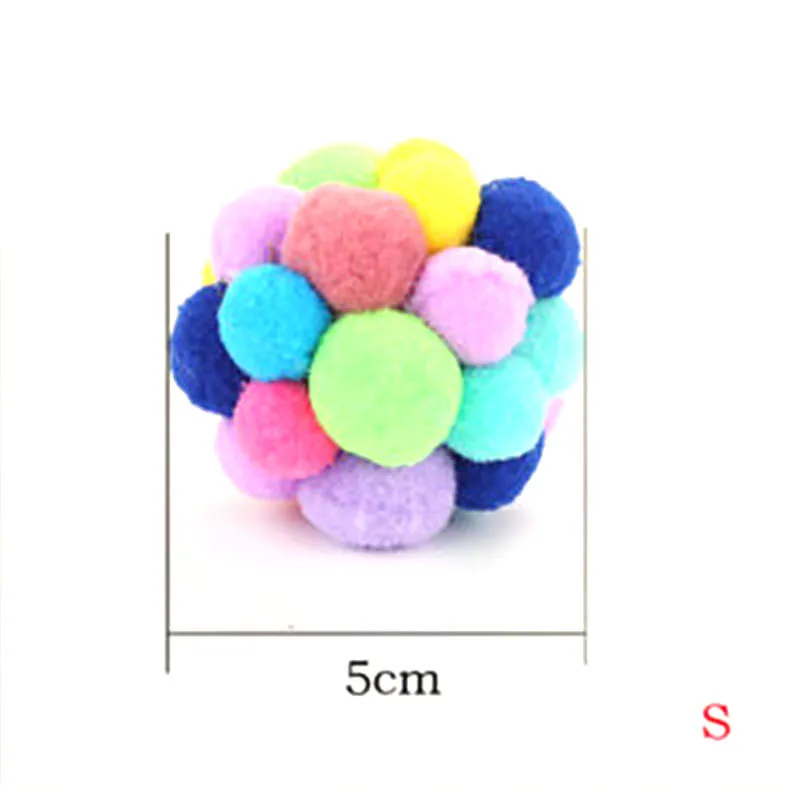 Pet Cat Toy Colorful Handmade Bells Bouncy Ball Built-in Catnip Interactive Bell Toy for Cats Kittens Fun Interaction Plush Toys