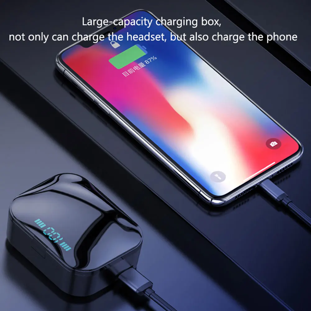 X7 TWS Bluetooth 5,0 наушники истинные беспроводные стерео наушники отпечатков пальцев Touch 8D стерео гарнитура водонепроницаемые наушники-вкладыши для бега в спортзале