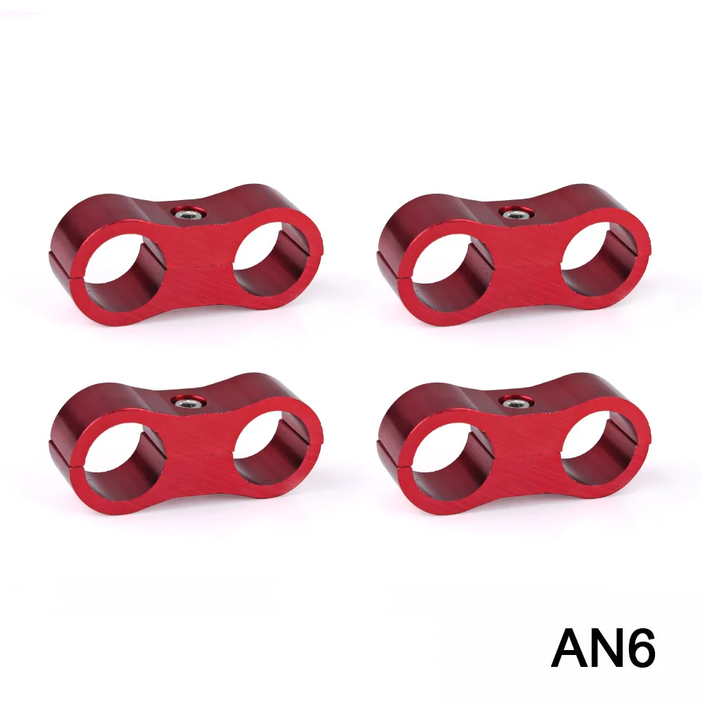 RASTP-4Pcs AN4 AN6 шланг для подачи масла и топлива алюминиевый анодированный плетеный шланг Сепаратор Зажим фитинг адаптер автомобильные аксессуары RS-HR013 - Цвет: red-AN6