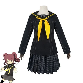 

Shin Megami Tensei Persona 4 Cosplay Kujikawa Rise Costume Girls School Uniform Dress Halloween Cosplay Costumes Top+Skirt+tie