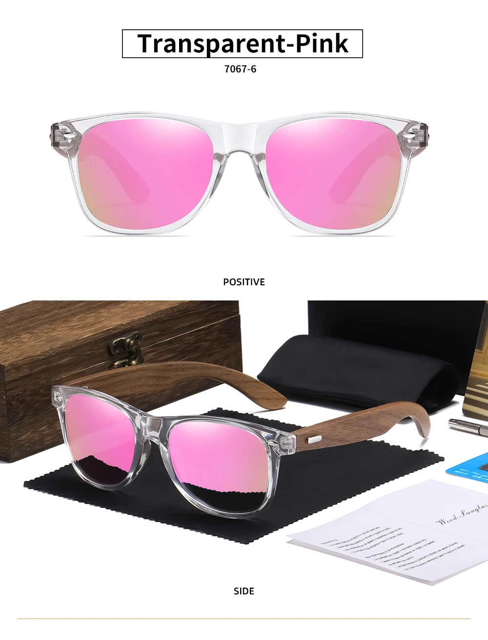 big frame sunglasses GM Brand Transparent Color Frames Sunglasses Men Women's Polarized Delicate Fashion Handmade Wood Sunglasses With Box ladies sunglasses