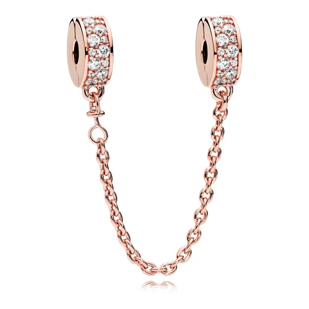 KAAOER 925 пробы Silver11 Радуга Сердце рифма розовое золото классический логотип безопасности цепи темперамент подарок девушке - Цвет: Белый