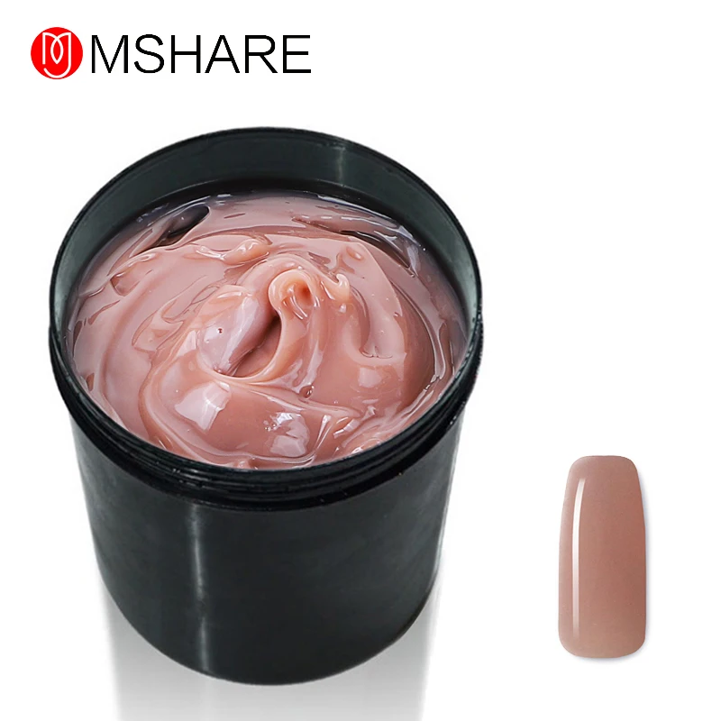 

MSHARE 1kg Jelly Gel Nail Extension Coffee Brow Orange Clear Builder Gel for Nail Extension 1KG White Pink
