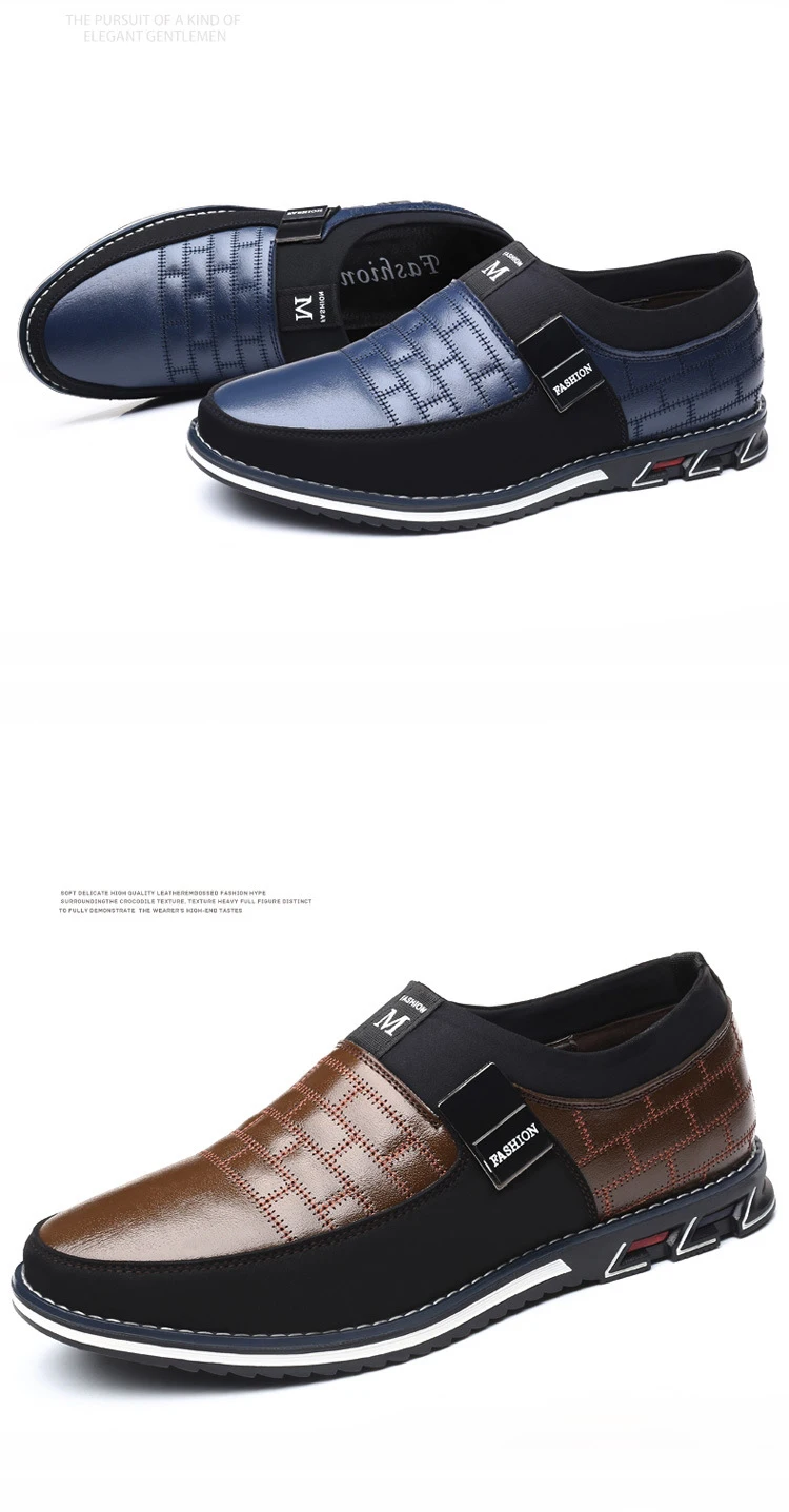 Мужская повседневная обувь из натуральной кожи; Новинка года; Брендовые мужские лоферы; мокасины; дышащая обувь без шнуровки; черная обувь для вождения размера плюс 38-48