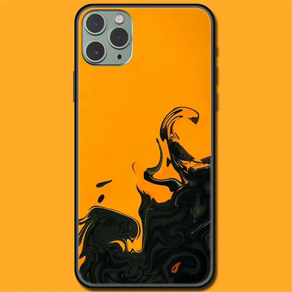 Чехол для Iphone 11Pro XR XS Max 11 8Plus Se2 7 роскошный мягкий черный чехол из ТПУ с чернилами 360