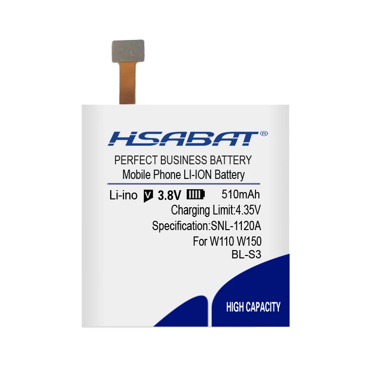 HSABAT 510mAh BL-S3 BL S3 батарея для LG G Watch R W150 W110 BLS3