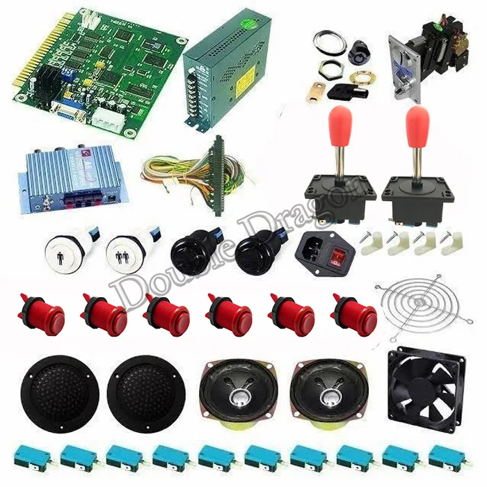 spain joystick Аркадный полный комплект 2 игрока DIY классическая JAMMA 60 в 1 игра с блоком питания, динамиком, zippy джойстик, кнопка, жгут jamma - Цвет: spain joystick