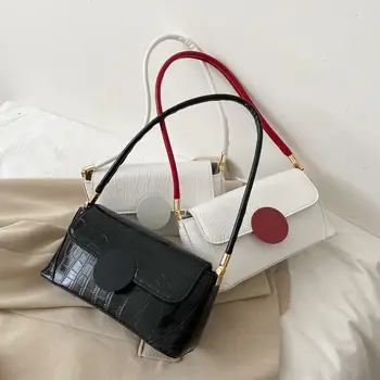 

Fashion Alligator Pattern Women's Bags 2020 Female Soft Pu Leather Messenger Shoulder Bag Lady Baguette Axillary Solid Handbag