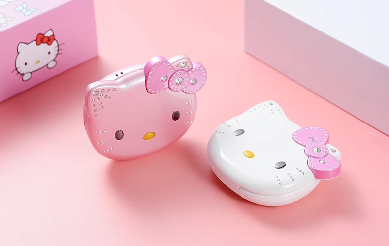 Милый мини-телефон hello kitty для девочек K688+ четырехдиапазонный флип-мобильный телефон с мультипликационным принтом разблокированный детский мини-мобильный телефон с двумя sim-картами