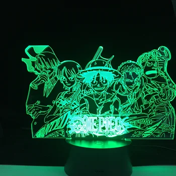 

One Piece Japanese Anime 3D Illusion Lamp Otaku Night Light Room Decoration Bedside Workspace Desktop Lighting Decor Kids Gift