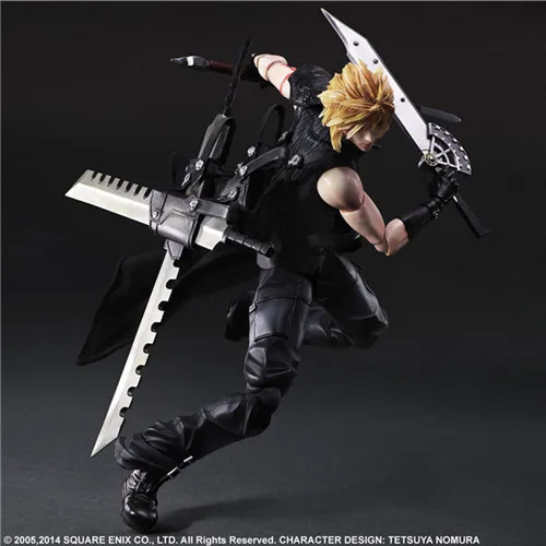 

27cm FINAL FANTASY Play Arts Kai Cloud Strife Action Figures Super Movable Joints Assembly Figurines Pvc Collectible Model Toys