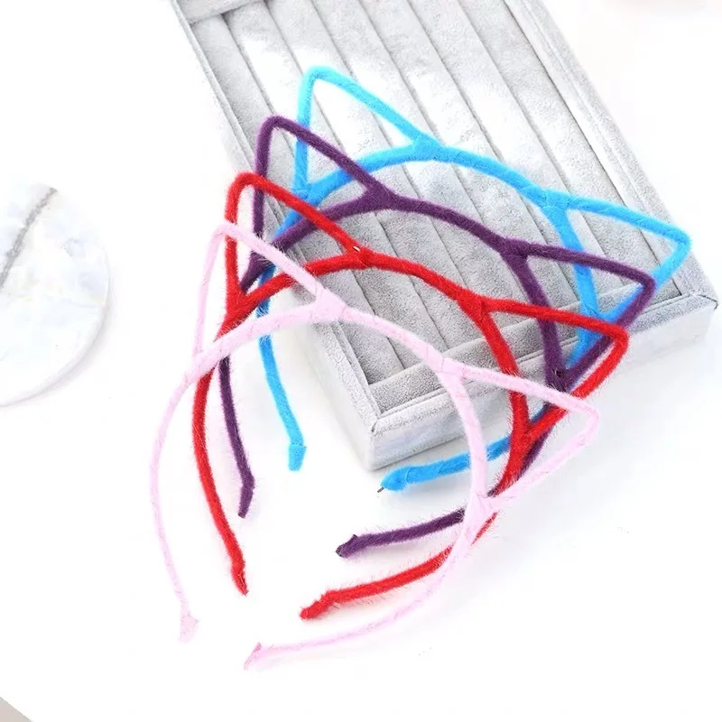 240 шт/Партия DIY простая мульти плюшевая кошачьи уши маленькая дьявольская повязка на голову Детская повязка для взрослых повязка для волос Инструменты для укладки HA832