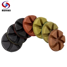 Almohadilla de pulido de diamante de 3 pulgadas, almohadillas de pulido de suelo de hormigón seco/húmedo de 80mm, disco de molienda de restauración de cerámica de terrazo, 7 unids/set por juego