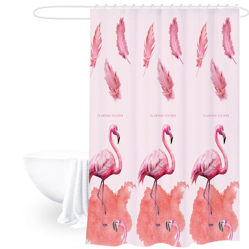 Thick Dacron Printed Shower Curtain Cloth Bathroom Toilet Bath Shower Room Bathroom Waterproof Mould Proof Partition