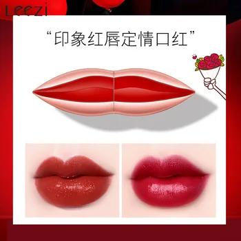 

leezi Liz Impression Lip Red Tokens of Love Lipstick Women's Silky Moisturizing Rich Color Fine Flash Long-lasting Beauty Hot Se