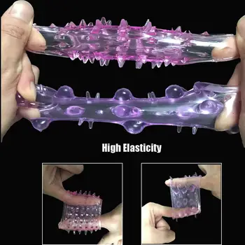 2 Types Adjustable Big Cock Ring Reusable Silicone Long Condom Penis Sleeve Delay Ejaculation Time Lasting Sex Toys for Men 5