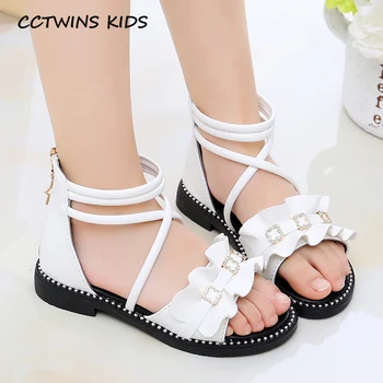

Kids Shoes 2020 Summer New Baby Girls Fashion Sandals Children Rhinestone Princess Flat Toddler Brand Black Shoes PY-PS-022