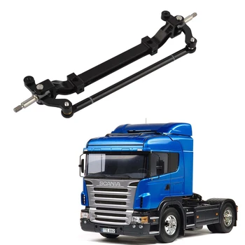 

1/14 Aluminum Front Wheel Axle Upright Steering Link Rod for Tamiya Tractor Tralier Truck RC Upgrade Parts
