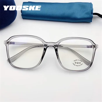 

YOOSKE Anti Blue Glasses Frames Men TR90 Computer Eyeglasses Frame Women Transparent Optical Spectascle Blue Light Blocking Lens