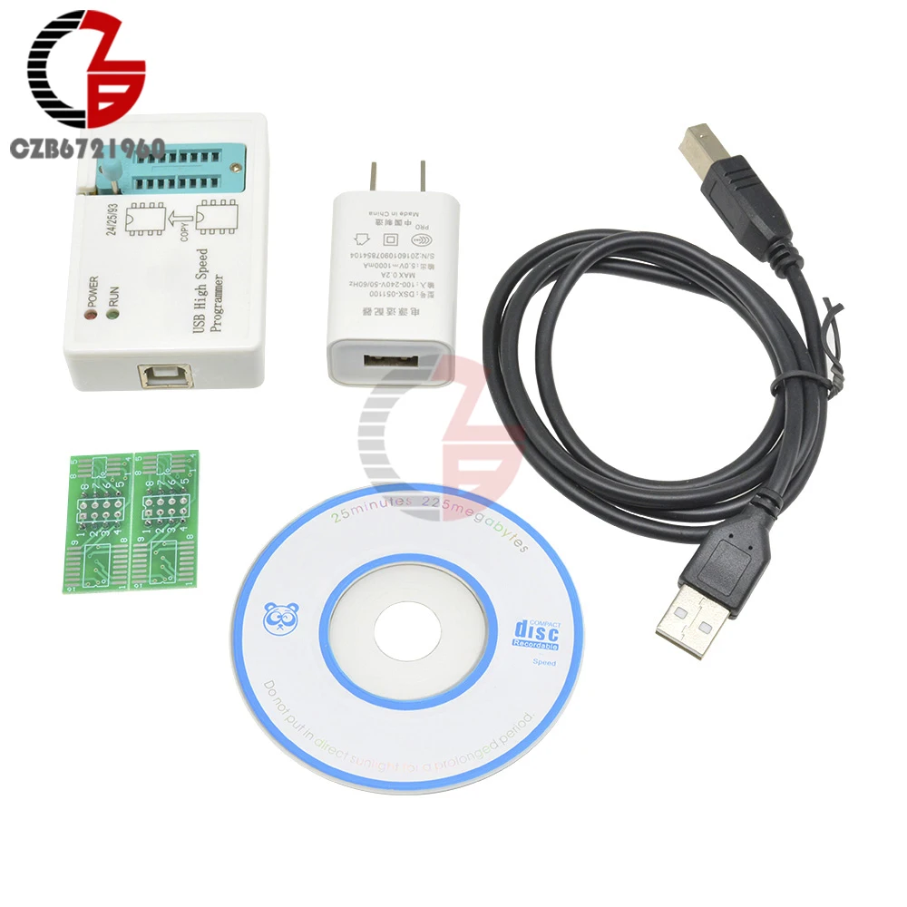 USB SPI Programmer+ IC Test Clips Socket for 24 25 93 EEPROM 25 Flash BIOS Chip Automatic Detect Compatible for EZP2010