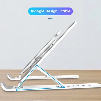 

7-levels Height Adjustable Laptop Stand Computer Holder Bracket Portable Foldable Bendable Non-slip Notebook Holder Daily Use