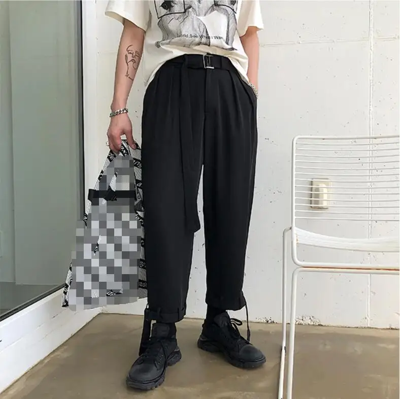 S-6XL! черные мужские брюки девять повседневных корейских моделей joker trend свободные мужские весенние и летние тонкие