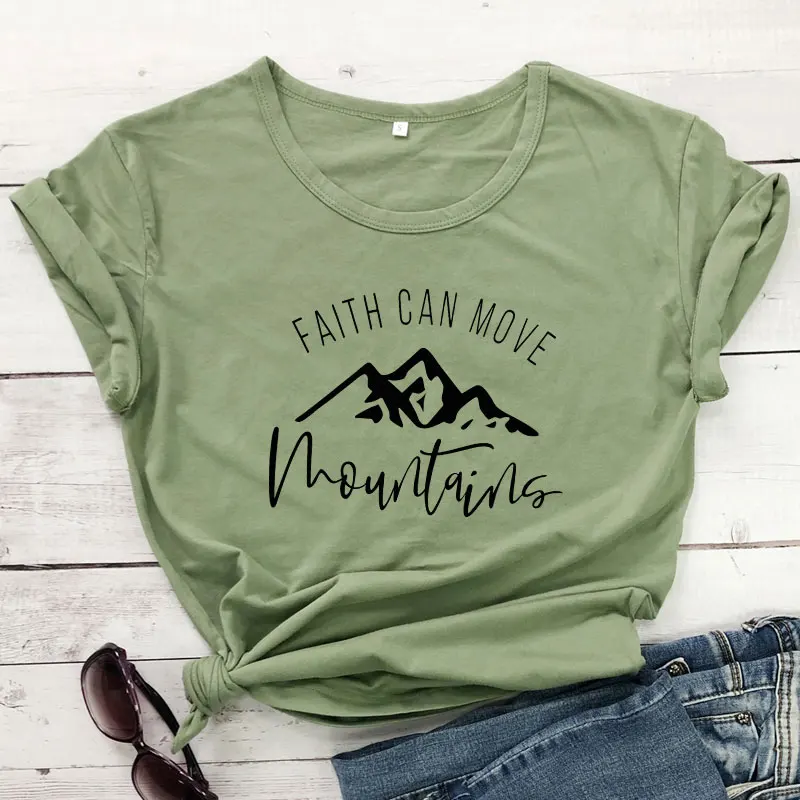 Футболка Faith Can Move HORUS модная женская вдохновляющая религиозная христианская