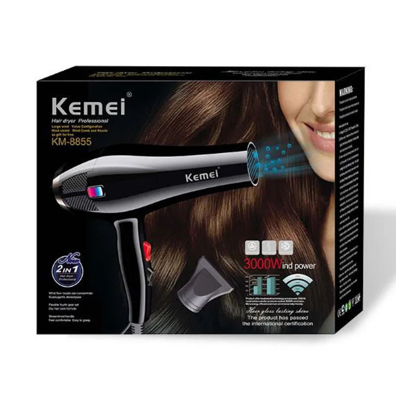 Kemei KM-8855 высокой мощности дома Профессиональный фен