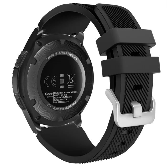 Black MoKo gear S3 Frontier/классический ремешок для часов, мягкий силиконовый ремешок для спортивных часов для samsung gear S3 Frontier/S3 Classic/Galaxy - Цвет: Black
