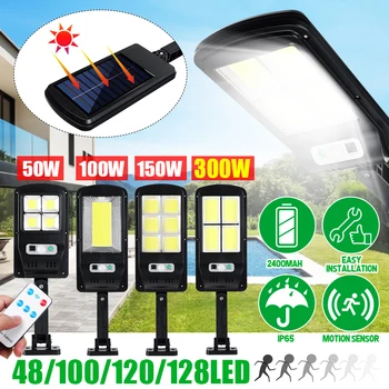 

Solar Led Street Light Remote Cob Sensor Wall Light Infrared Motion Sensor 50/100/200/300W Outdoor Lighting IP65 Garden Lamp