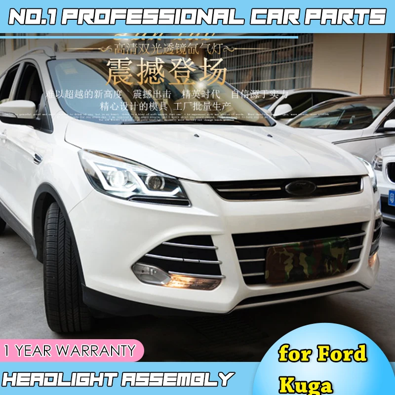Автомобильный Стайлинг для Ford Kuga фары светодиодный 2013 фара DRL Объектив Двойной Луч би-ксеноновая разрядная лампа высокой интенсивности для автомобиля аксессуары