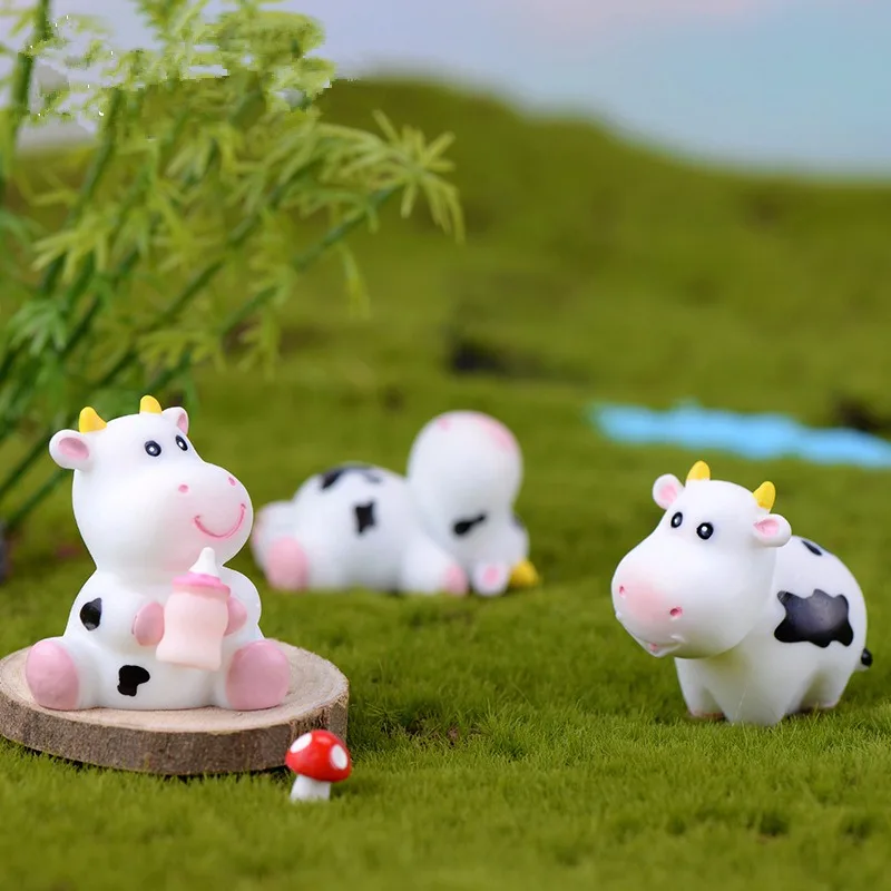 8 типов Kawaii статуэтка коровы садоводческий бонсай украшение мини сказочный сад