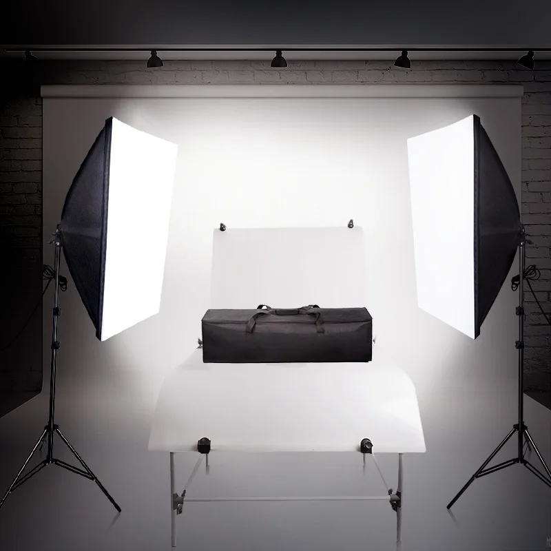 Travor Фотостудия софтбокс комплект световой короб для фотографии с лампой и осветительной подставкой для цифровая зеркальная камера Студия