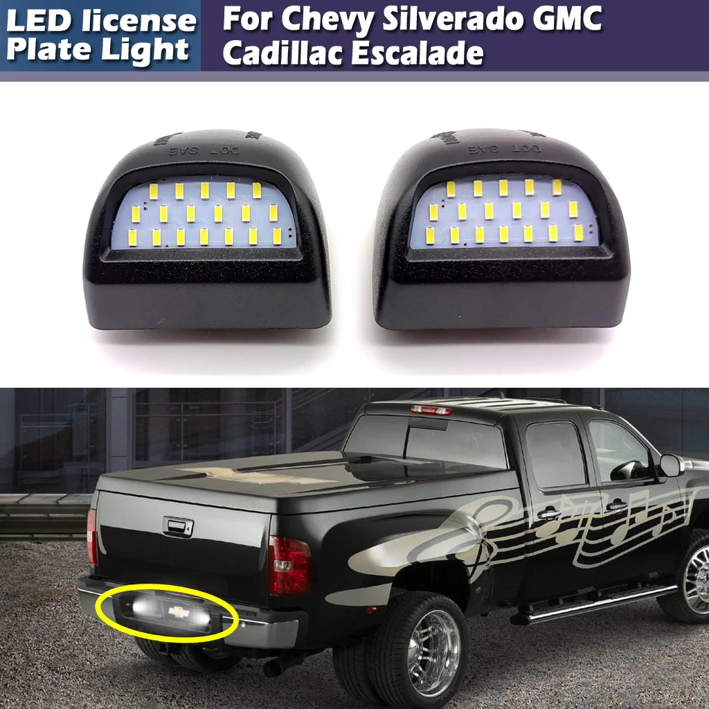 

LED License Plate Number Lamp Signal Lights For Chevy Silverado Suburban 1500 2500 Avalanche 1500 For GMC sierra for Cadillac