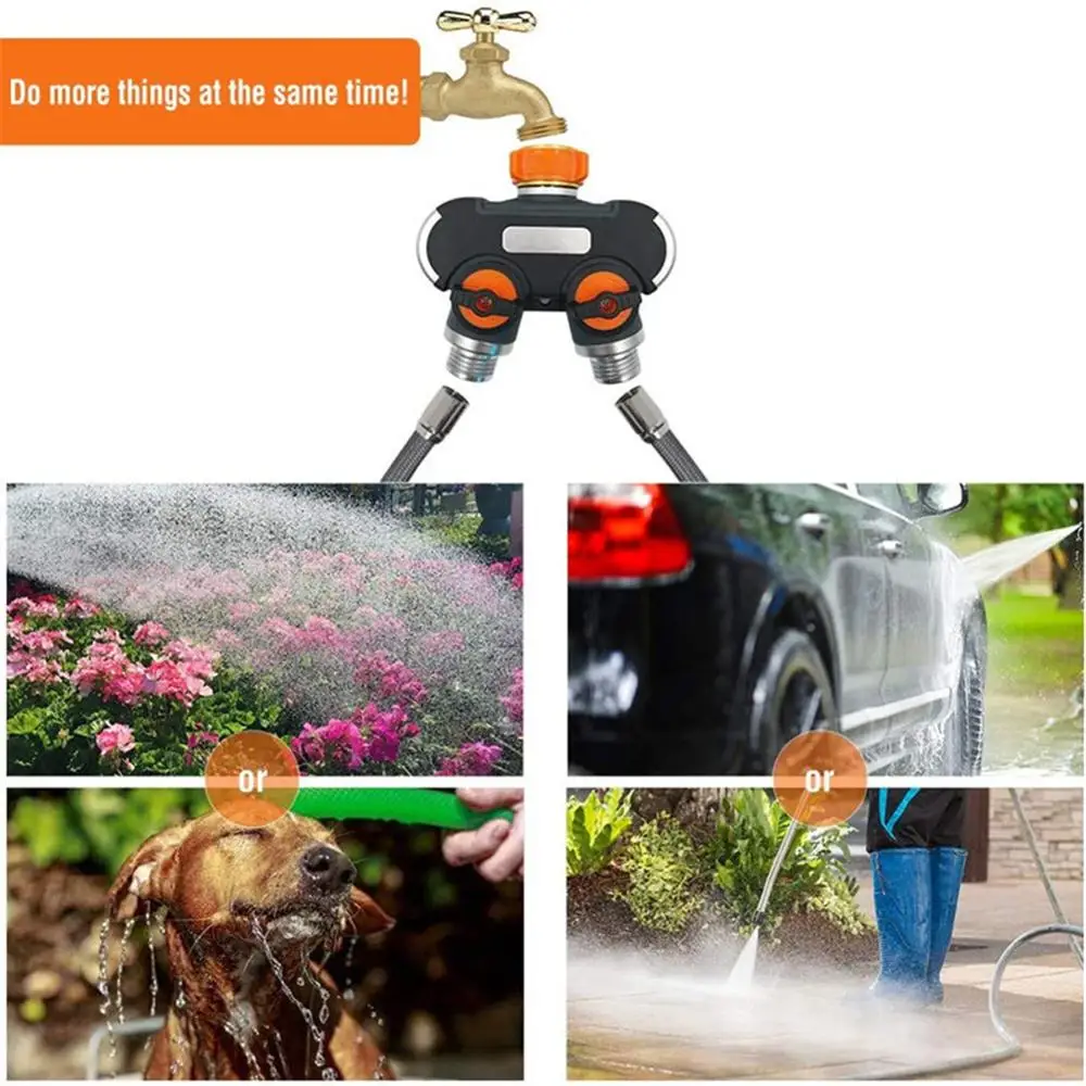 

New 2 Way Y Shape Garden Hose Splitter Durable Watering Faucet Garden Irrigation Hose Connectors Pipe Hose Fitting Grip Faucet