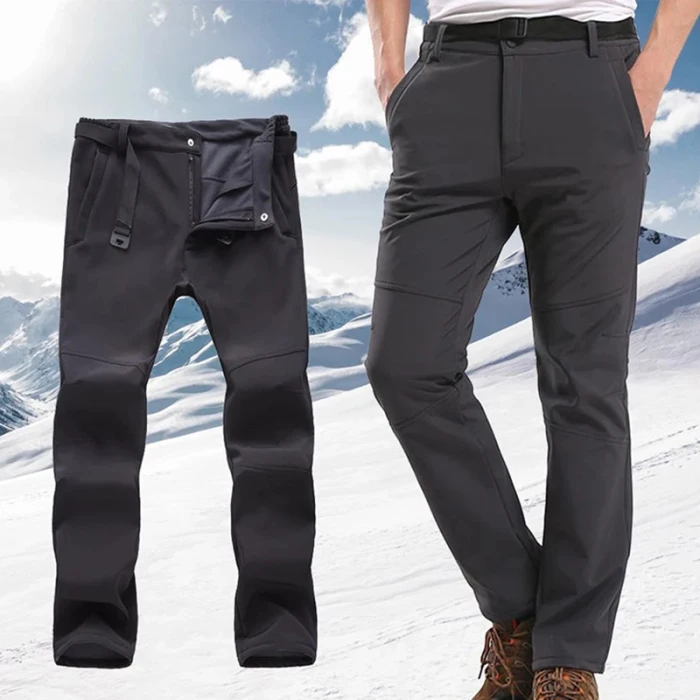 Спортивные штаны, флисовые походные брюки, теплые мужские зимние ветрозащитные лыжные походные горные брюки размера плюс S-5XL